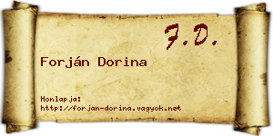 Forján Dorina névjegykártya